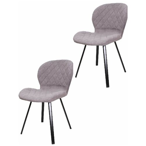 Комплект стульев Руза, велюр, серый, 2 штуки