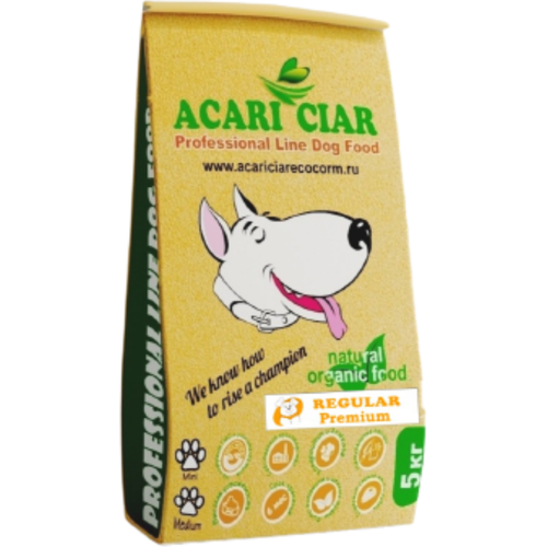 Сухой корм для собак Acari Ciar Regular 5 кг (средняя гранула) Акари Киар акари киар суперба cухой корм для собак acari ciar superba active 5 кг средняя гранула