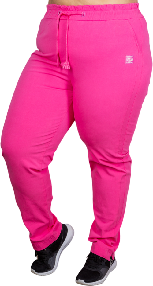 Брюки  Miss Renna, демисезон/лето, прилегающий силуэт, классический стиль, размер 56, розовый