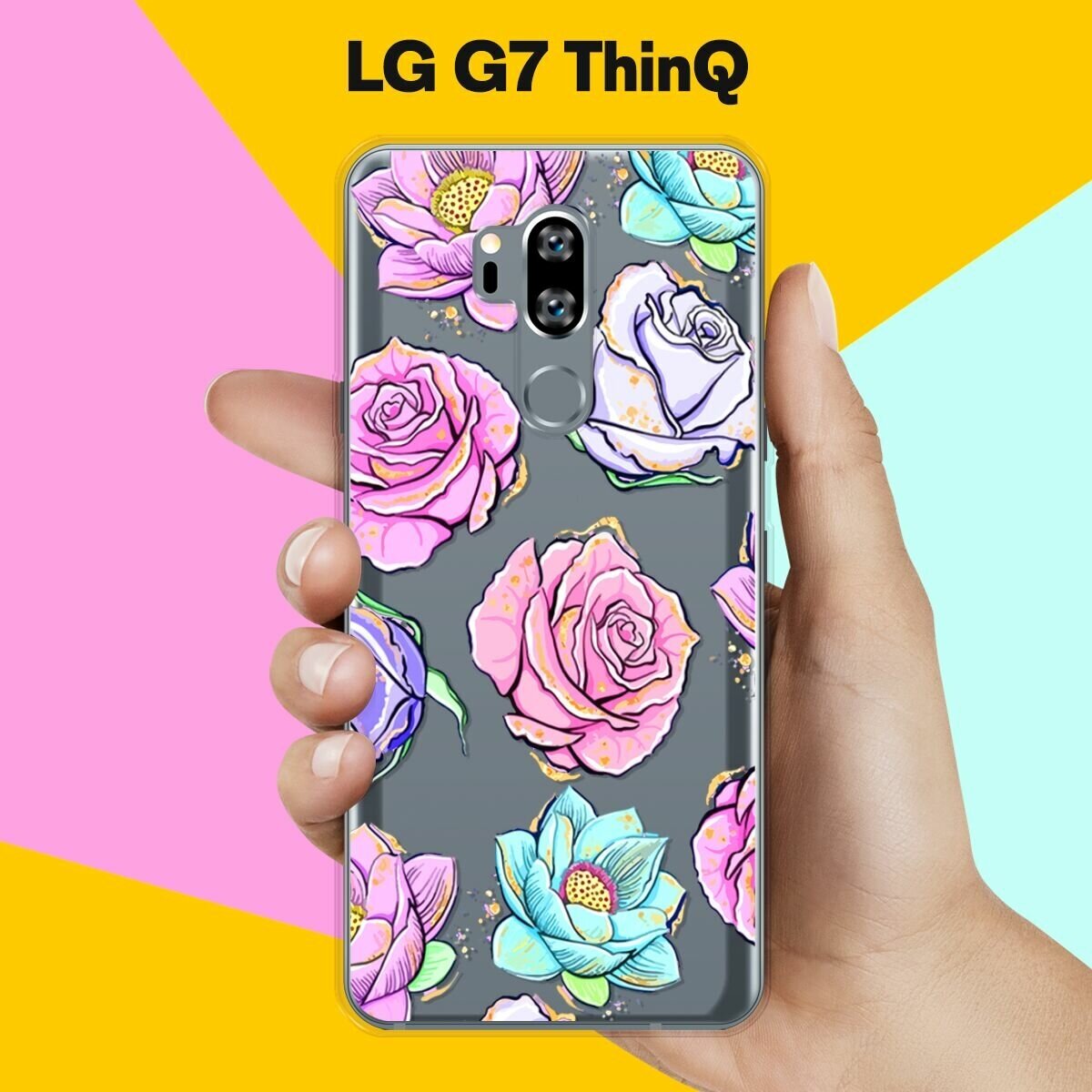 Силиконовый чехол на LG G7 ThinQ Розы / для ЛДжи Джи 7 СинКу