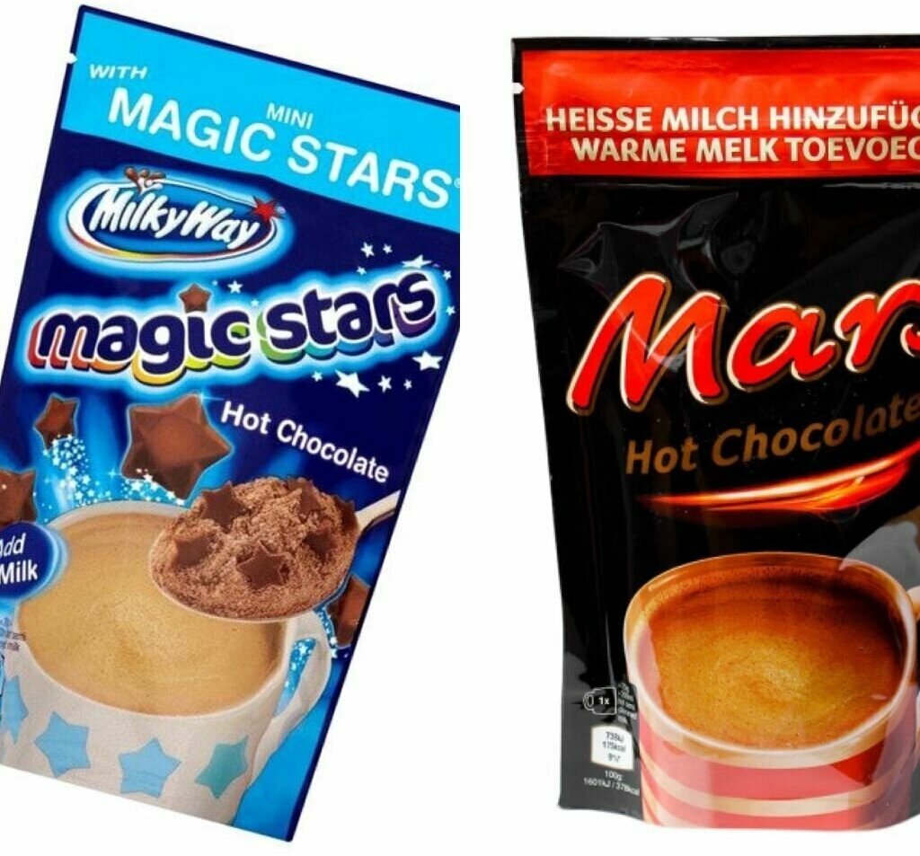 Горячий шоколад Milky Way, Mars, Bounty Hot Chocolate / Милки вэй, Марс, Баунти горячий шоколад 140гр (Германия)