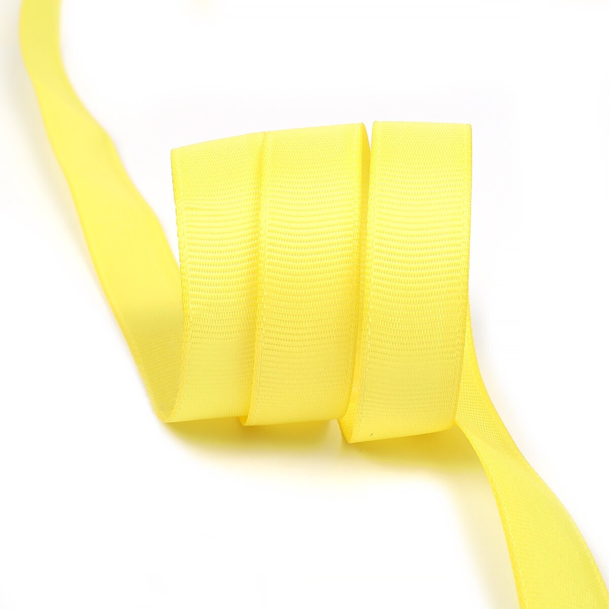 Лента репсовая в рубчик Ideal, ширина 15мм, цвет 640 желтый, уп.27,42м