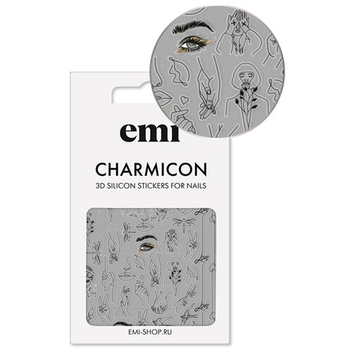 E.Mi, 3D-стикеры №173 Силуэт Charmicon 3D Silicone Stickers