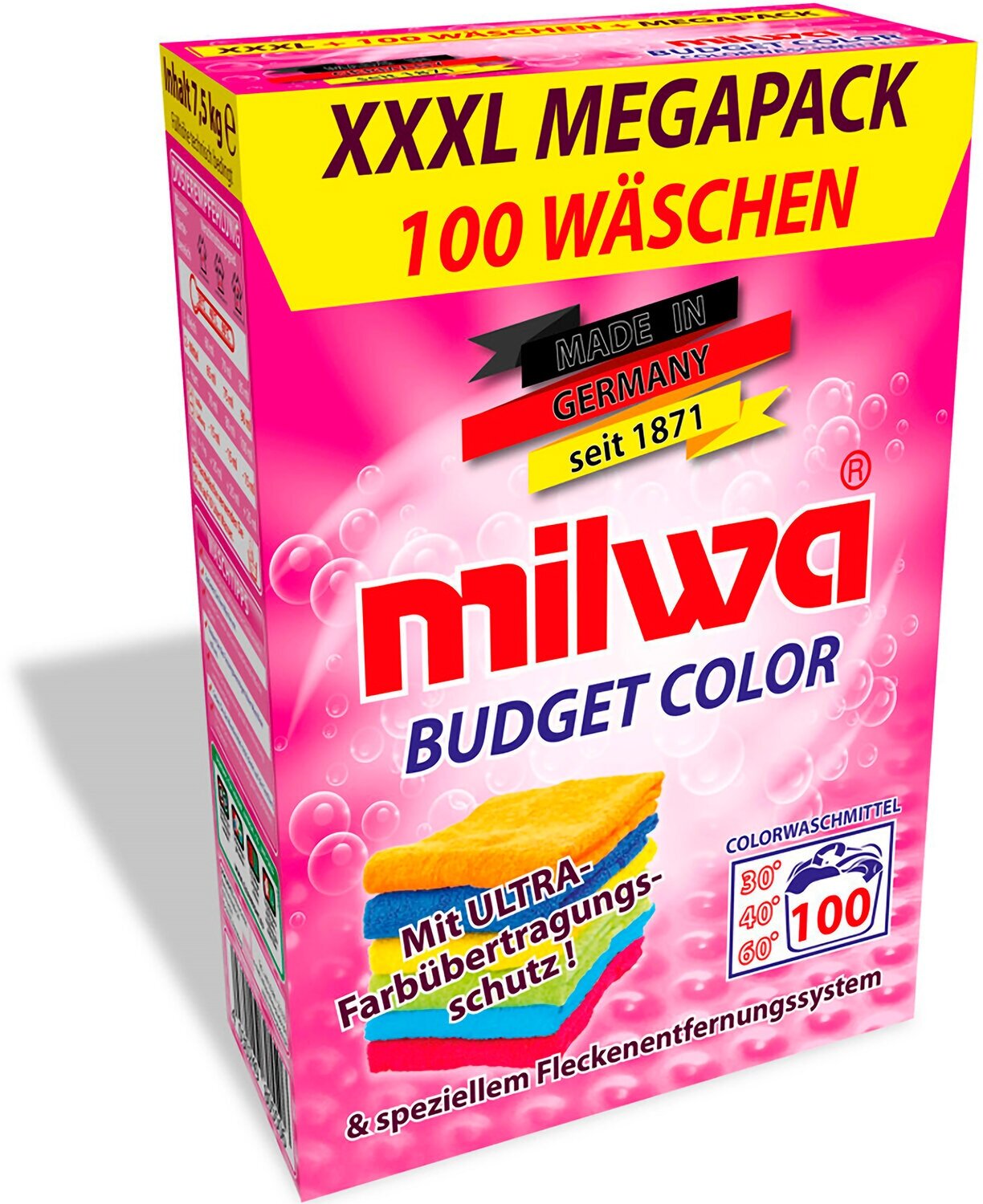 Стиральный порошок MILWA COLOR Ultra (7.5 кг), для цветных тканей, 100 стирок