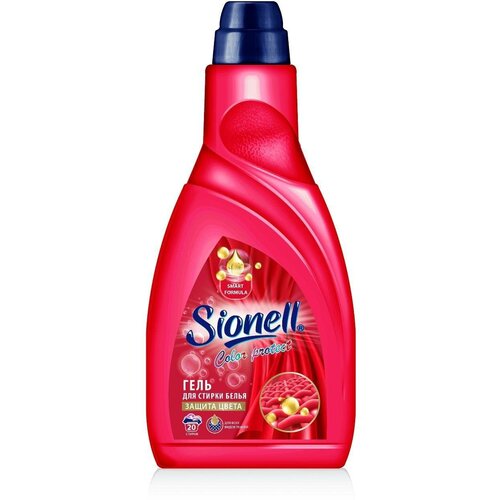 Гель для стирки Sionell цветного белья, Color Protect, 1 л, в бутылке