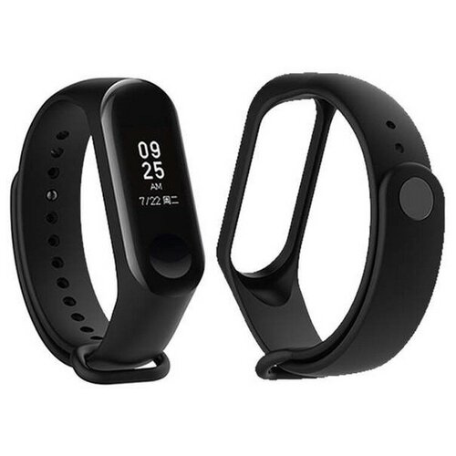 Силиконовый ремешок для Xiaomi Mi Band 3 / 4 чёрный