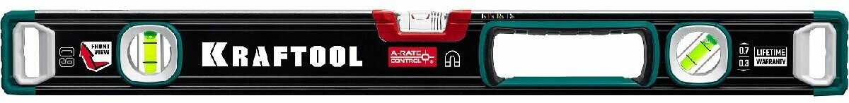 Магнитный сверхпрочный уровень KRAFTOOL A-Rate Control с зеркальным глазком 600 мм (34988-60)