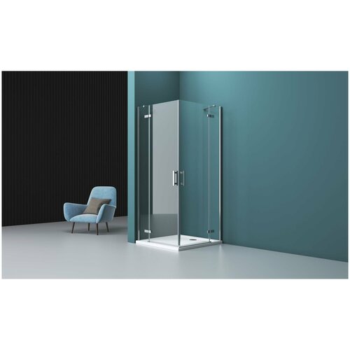 Душевой уголок BelBagno Kraft 100x120 KRAFT-AH-22-120/100-C-Cr-R стекло прозрачное, профиль хром, без поддона душевой уголок belbagno kraft 100x120 kraft ah 22 120 100 c cr r стекло прозрачное профиль хром без поддона