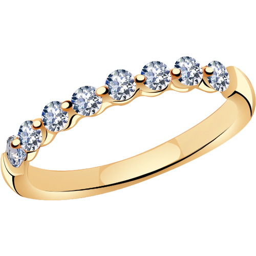 фото Кольцо diamant online, золото, 585 проба, фианит, размер 15.5