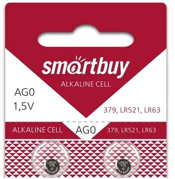 Батарейка часовая SmartBuy AG0-10B2шт в блистере (SBBB-AG0-10B)