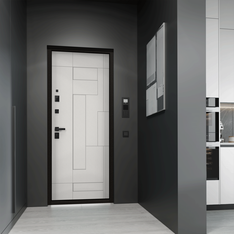 Дверь входная для квартиры Torex Ultimatum-М 950х2050, левый, тепло-шумоизоляция, антикоррозийная защита, замки 4-го класса защиты, серый/белый - фотография № 6