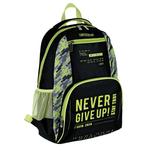 фото Artspace рюкзак school "never give up", черный/зеленый