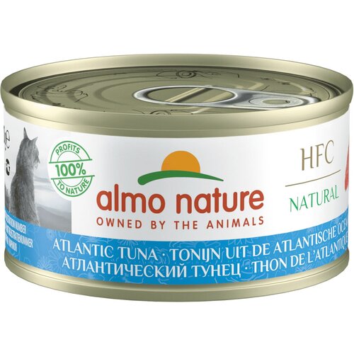 Almo Nature - Консервы для кошек с атлантическим тунцом, 24штx70гр 1.68кг влажный корм для кошек almo nature legend c атлантическим тунцом 24 шт х 70 г кусочки в бульоне