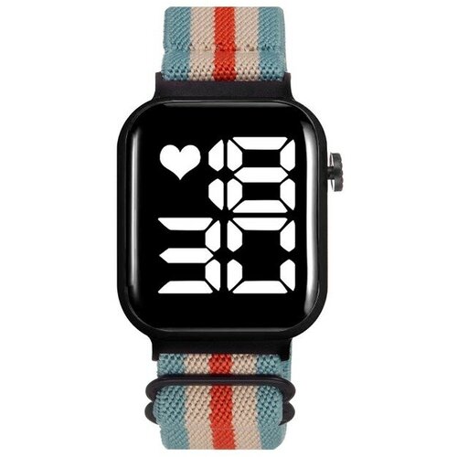 Часы наручные электронные с ремешком из текстиля влагозащищенные микс ремешка 67000₽