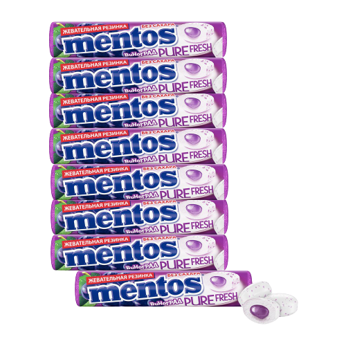 фото Жевательная резинка mentos pure fresh виноград (8 шт. x 15.5г)