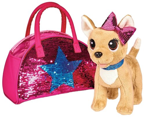 Мягкая игрушка Simba Chi-chi love Собачка Блестящая мода, 20 см, розовый