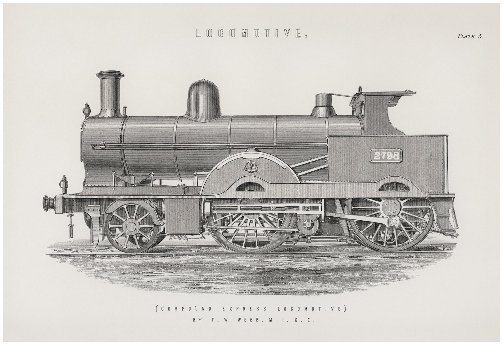 Постер / Плакат / Картина на холсте Паровой локомотив