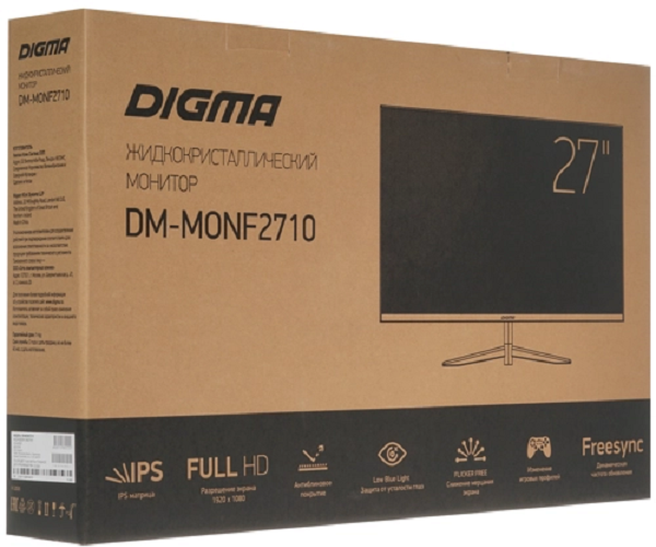 Монитор 27" Digma DM-MONB2703, 1920х1080, 75 Гц, IPS, темно-серый - фото №7