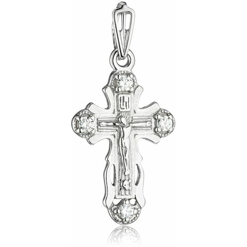 Крестик Ювелир Карат, серебро, 925 проба, родирование, фианит крест серебряный арт 2033952 91