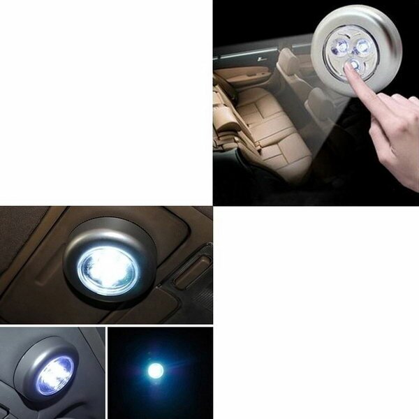 Фонарь-светильник "Мастер К. Touch", 1 Вт, 3 LED, 3 ААА, клейкая основа, 6.5 x 6.5 см