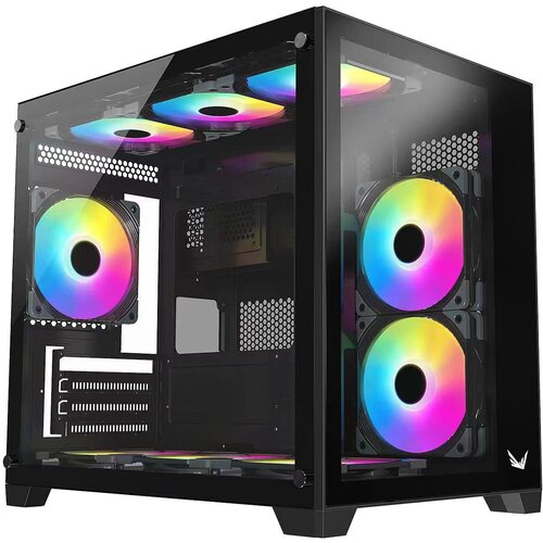 Корпус для компьютера Formula Crystal Z5, mATX, без БП, black корпус ginzzu sl190 без бп black