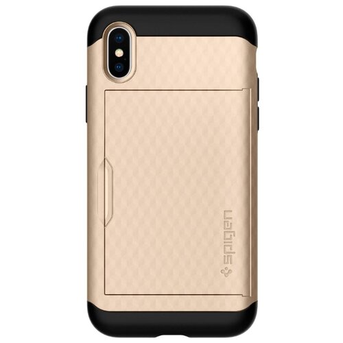 фото Чехол Spigen Crystal Wallet для Apple iPhone X (057CS22153) champagne gold