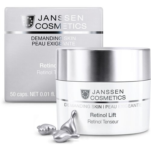 Janssen Cosmetics Demanding Skin Retinol Lift Капсулы для лица с ретинолом для разглаживания морщин, 150 мл, 50 шт. janssen cosmetics retinol lift капсулы с ретинолом для разглаживания морщин 10 капс