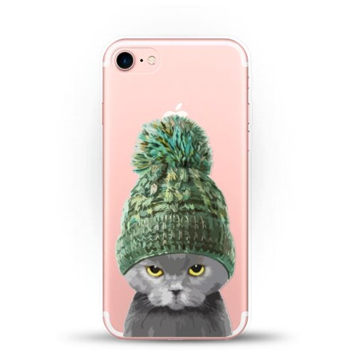 фото Силиконовый чехол кот в шапке на apple iphone 8 andy & paul