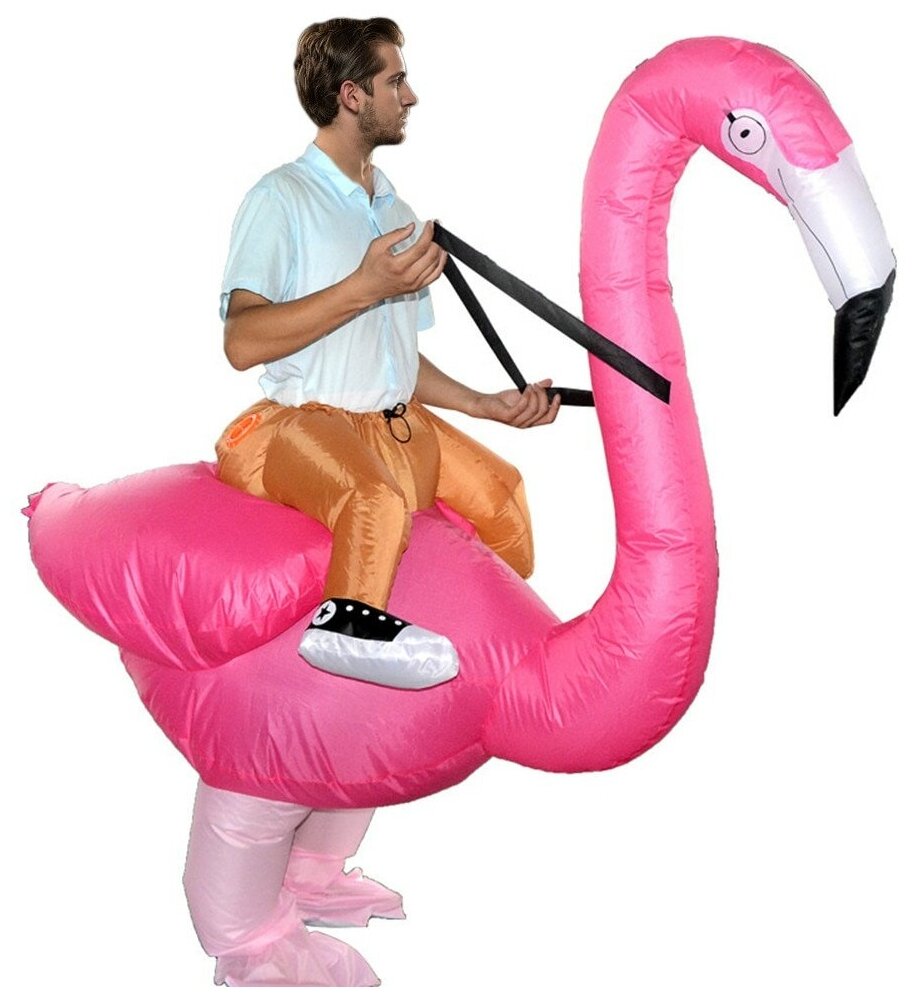 Костюм надувной маскарадный Наездник на Фламинго (Верхом на птице)