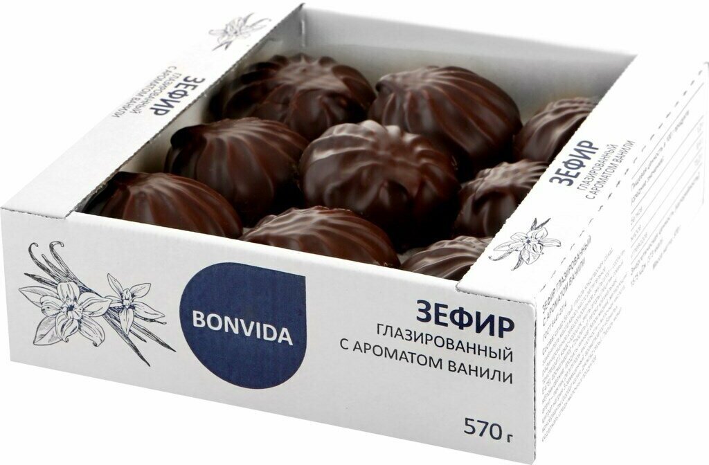 Зефир BONVIDA с ароматом ванили глазированный, 570 г - 4 упаковки - фотография № 3