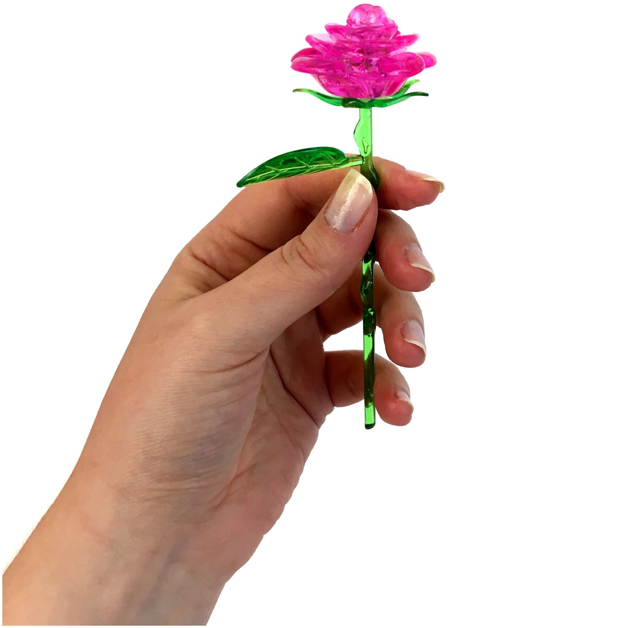 Головоломка 3D Crystal Puzzle Букет в вазе Розовый цвет: розовый - фото №6