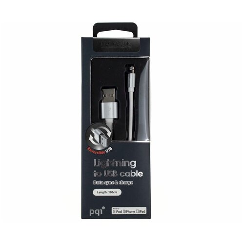 Кабель PQI USB - Lightning, 1м, PQI (6ZC190701R001A) Серебряный цвет