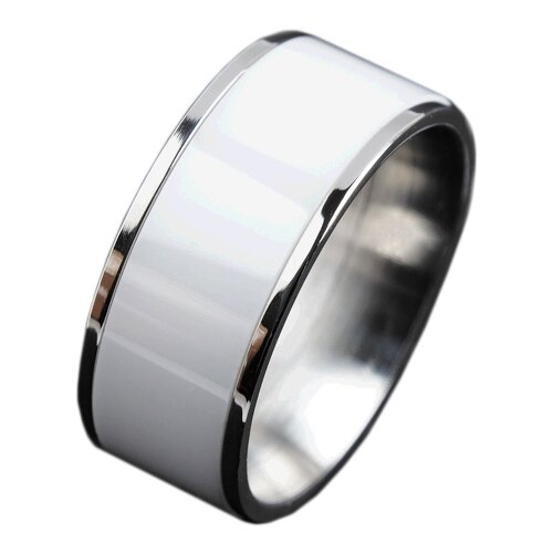 фото Сима-ленд кольцо керамика вайд белое в серебре, размер 19