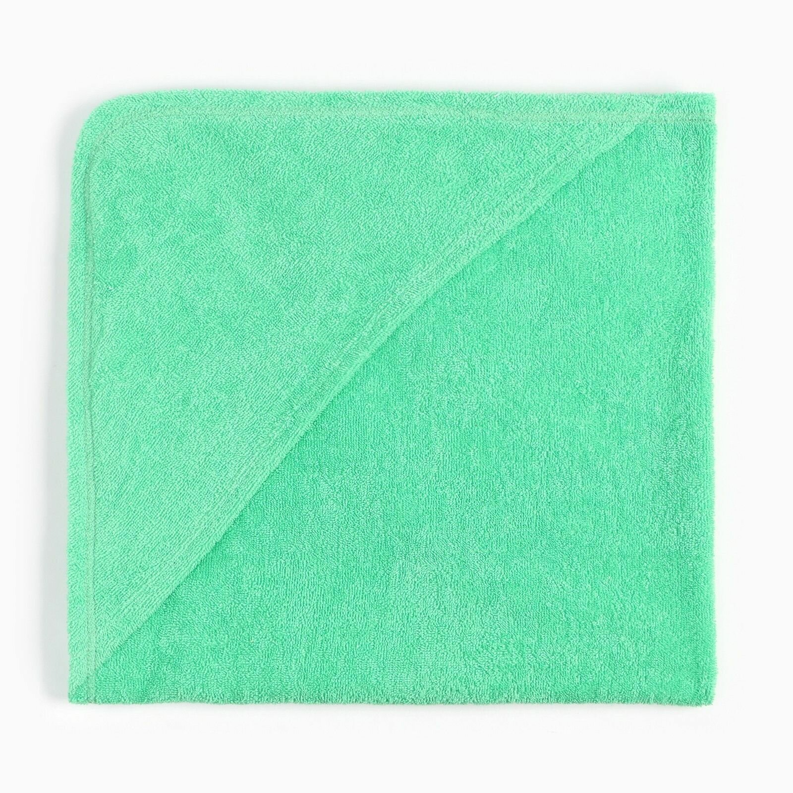 Полотенце-уголок махровый Крошка Я 85х85 см, цвет зелёный, 100% хлопок, 320 г/м2