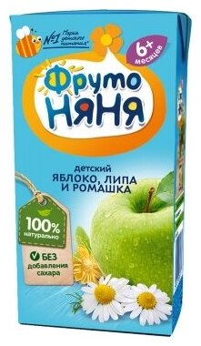 ФрутоНяня 0,2л. Напиток сокосод. из яблок, липы и ромашки неосв../18шт.