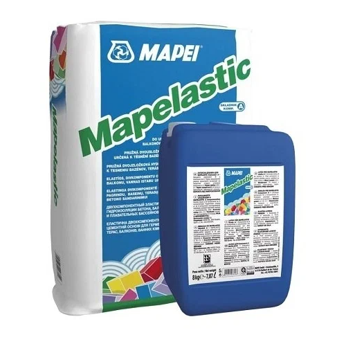 Гидроизоляция двухкомпонентная Mapei Mapelastic инъекционная гидроизоляция полиуретановая смола ecoroom r5 3 двухкомпонентная