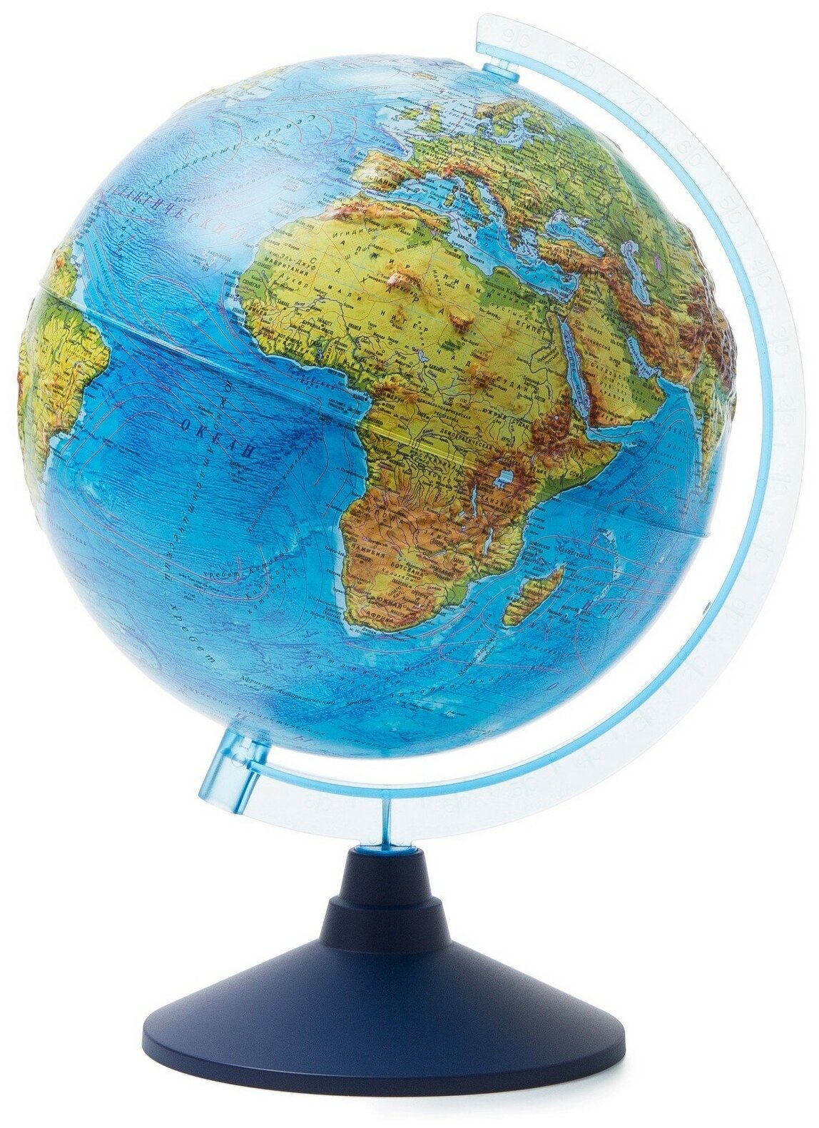 Глобен Интерактивный глобус физико-политический рельефный, диаметр 250 мм, с подсветкой от батареек, с очками