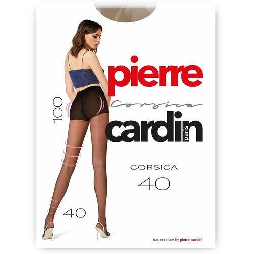 фото Колготки pierre cardin corsica, 40 den, с ластовицей, с шортиками, утягивающие, размер 3, бежевый