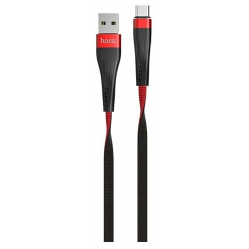 Кабель Hoco U39 Slender USB - USB Type-C, 1.2 м, 1 шт., красный/черный кабель hoco u39 slender type c 1 2 м 3 0а