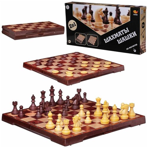 Шахматы и шашки магнитные, 2 игры в 1