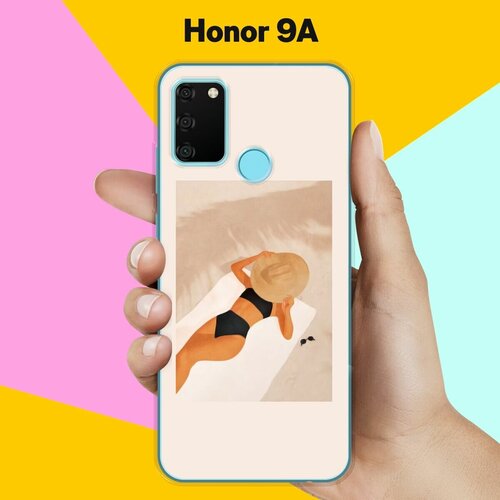 Силиконовый чехол на Honor 9A Девушка на пляже / для Хонор 9А