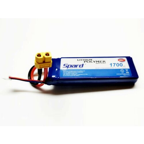 Аккумулятор Li-Po Spard 1700mAh, 11,1V, 25C, XT60 аккумулятор li po spard 1000mah 3 7v 10c jst