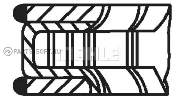 Кольца ДВС поршневые (к-т на 1 поршень) MAHLE / арт. 03032N0 - (1 шт)