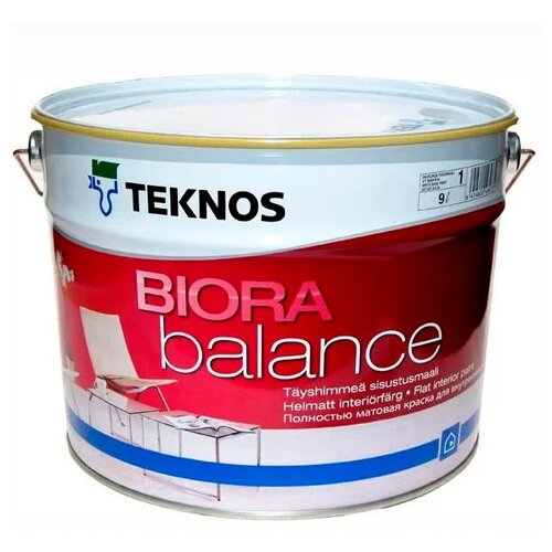 Teknos Biora Balance Совершенно матовая краска для внутренней отделки (PM1, 0,9 л)