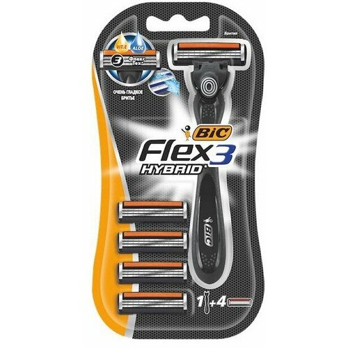 Бритва Bic Flex 3 Hybrid 4 сменные кассеты, 997449