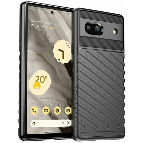 Чехол-накладка Thunder Series для Google Pixel 7a (черный) чехол для google pixel 7a черный с прозрачной матовой задней панелью wlons