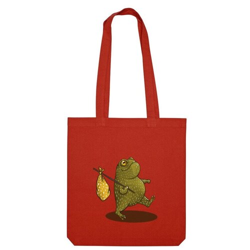 Сумка шоппер Us Basic, красный лягушка жаба лягушонок лягушка квакушка лягушка путешественница янтарь янтарный янтарная брелок фигурка для ключей для сумки