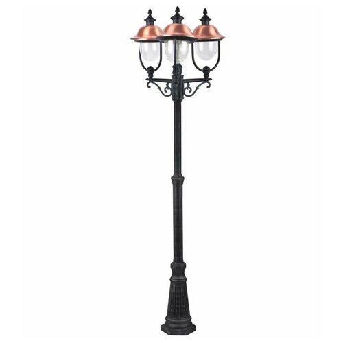 Arte Lamp Садово-парковый светильник Barcelona A1486PA-3BK, E27, 300 Вт, цвет арматуры: черный, цвет плафона бесцветный