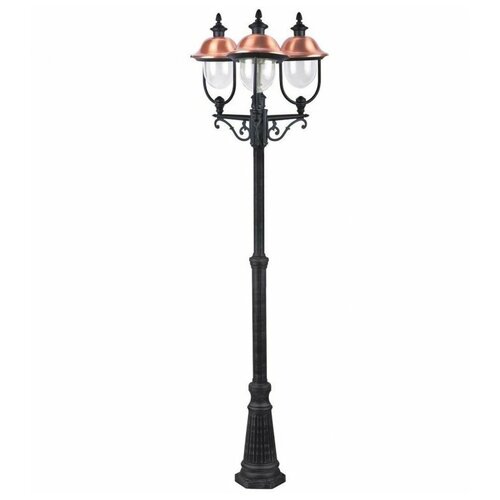 Arte Lamp Садово-парковый светильник Barcelona A1486PA-3BK, E27, 225 Вт, лампы: 3 шт., цвет арматуры: черный, цвет плафона бесцветный