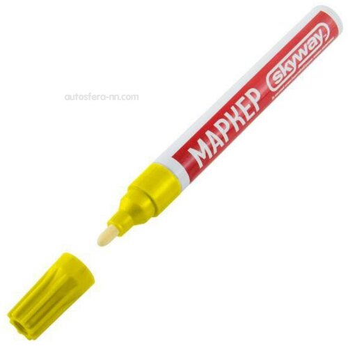 Универсальный маркер с наконечником из фетра, цвет желтый SKYWAY S03501004 карандаш маркер универсальный желтый skyway 35 г skyway s03501004